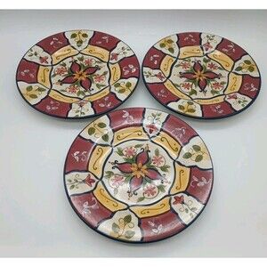 Pier 1 Vallarta Salad Plates 9" Handpainted Earthenware -SET OF 3 Lunch